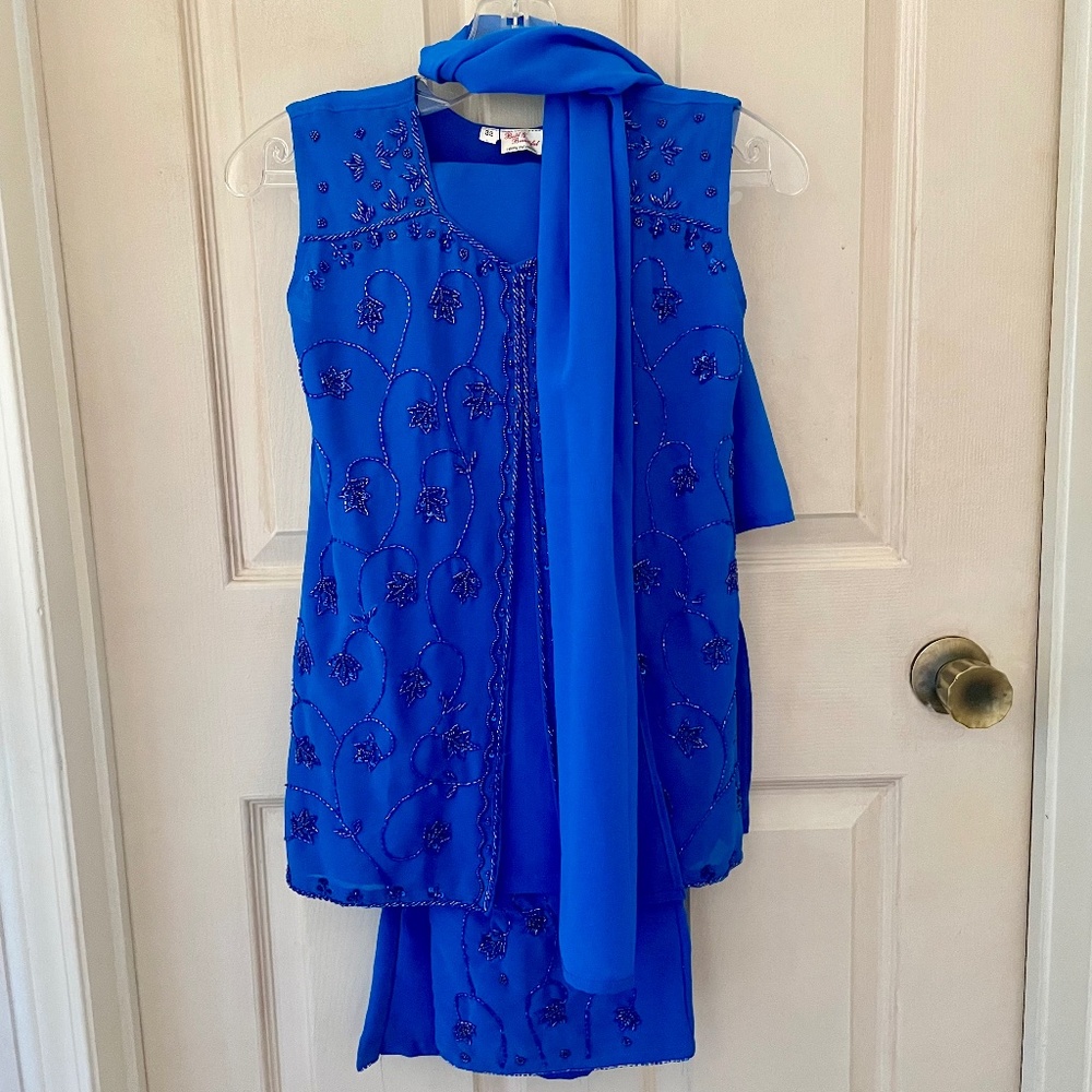 NWOT KIDS Blue Indian Outfit (3pc)